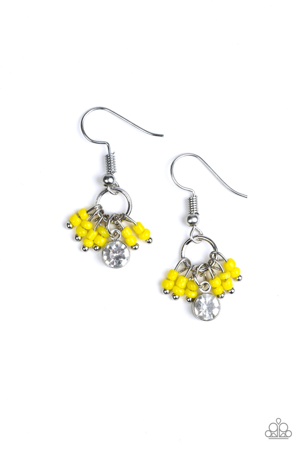 Paparazzi Twinkling Trinkets Yellow Fishhook Earrings
