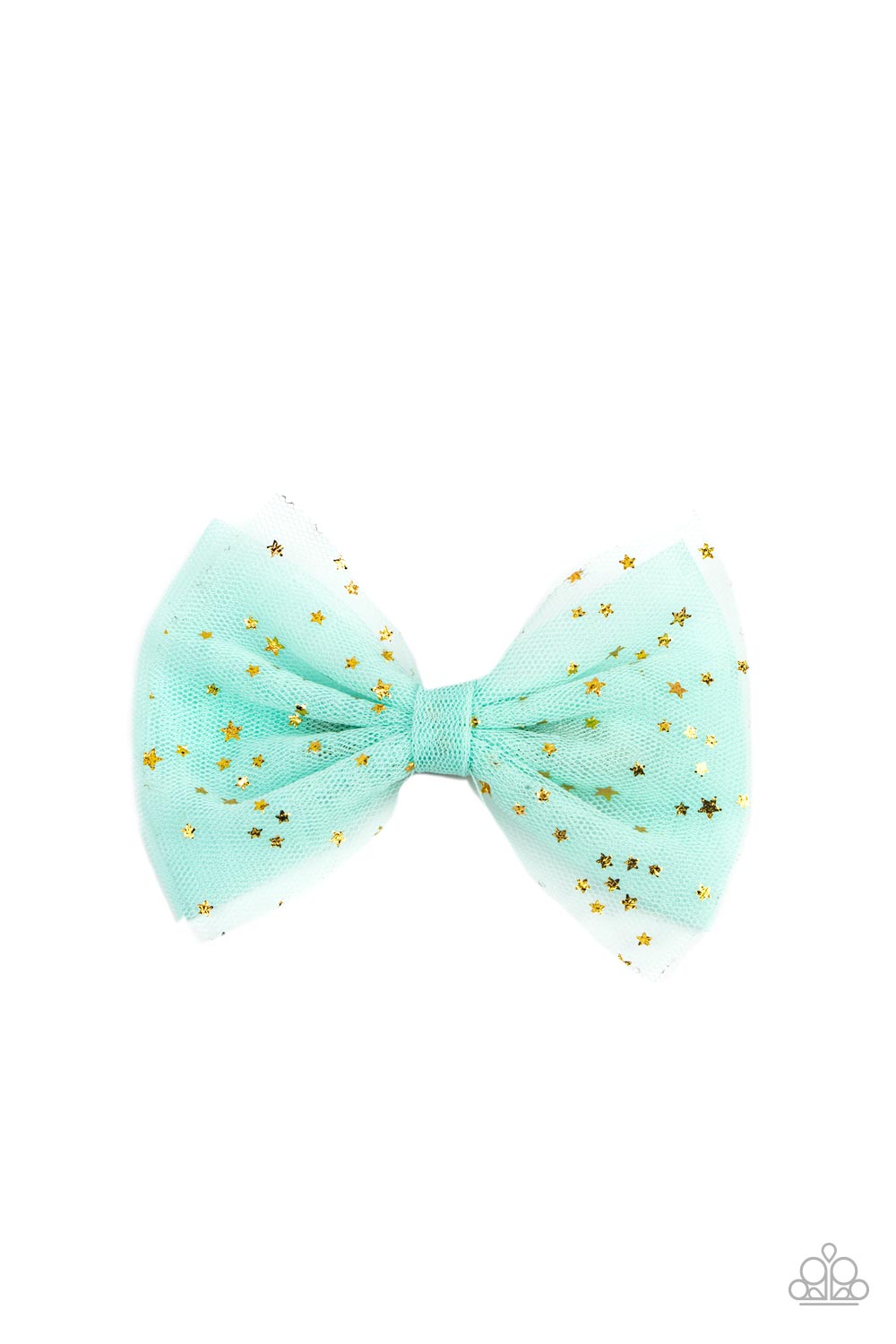 Paparazzi Twinkly Tulle Green Hairbow - P7SS-GRXX-095XX