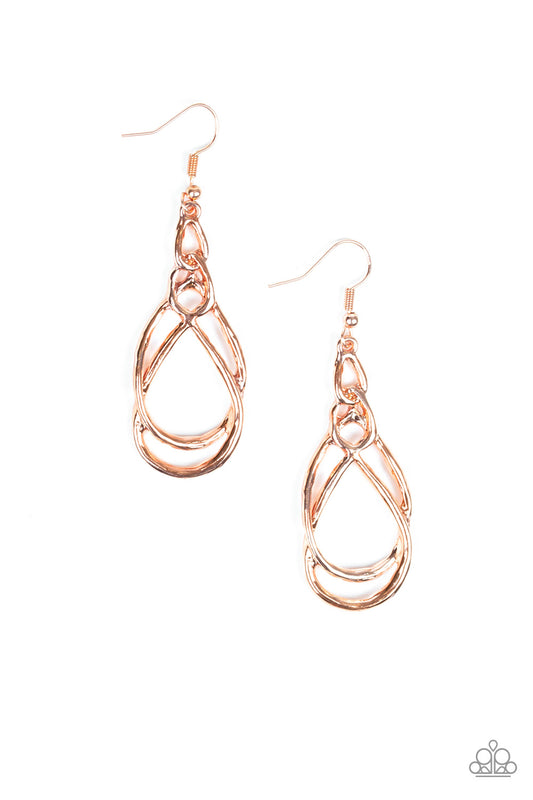 Paparazzi Twisted Elegance Copper Fishhook Earrings