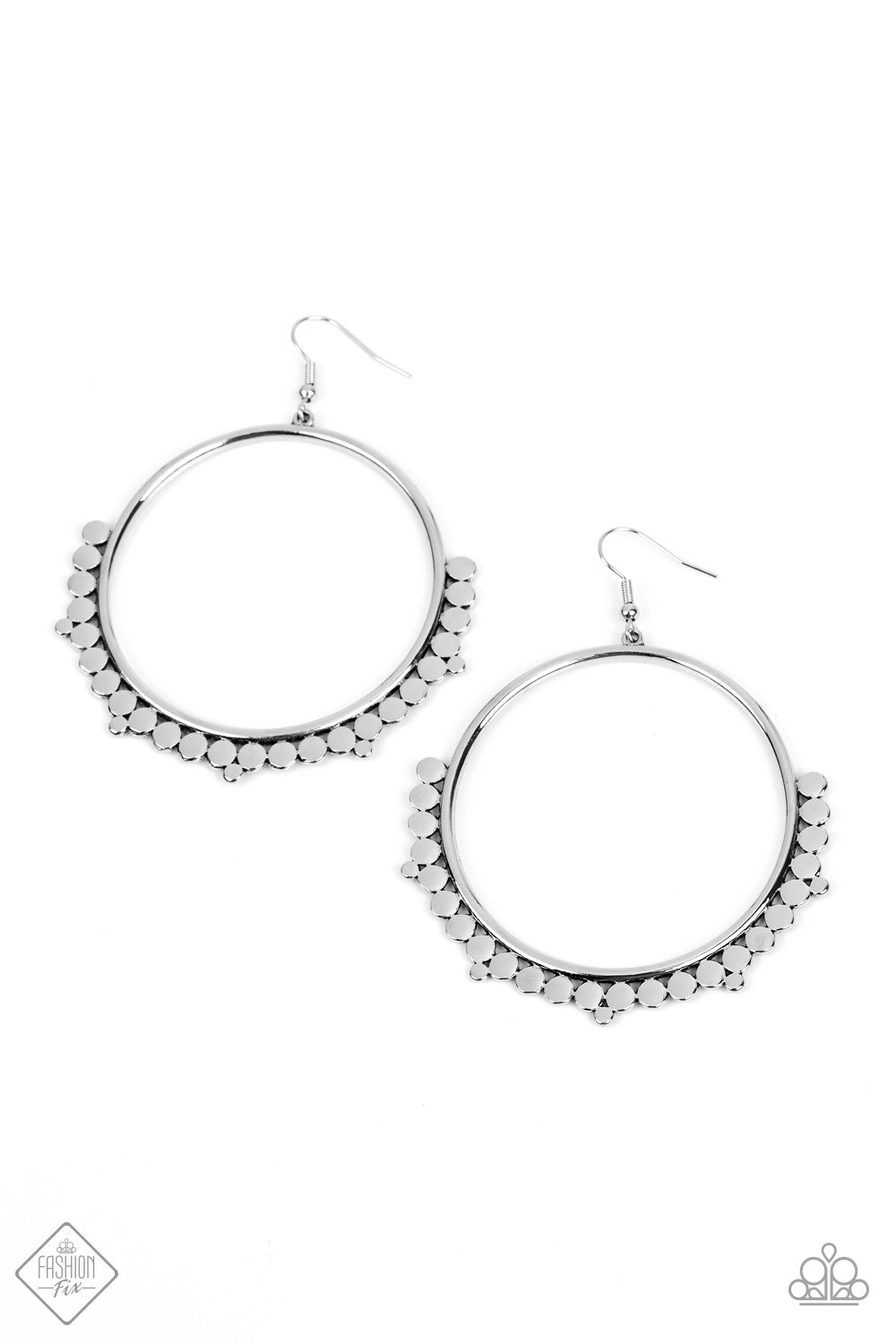 Paparazzi Ultra Untamable Silver Fishhook Earrings - Fashion Fix Simply Santa Fe September 2022 - P5BA-SVXX-164JM