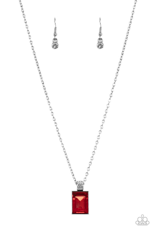 Paparazzi Understated Dazzle Red Short Necklace - P2RE-RDXX-219XX
