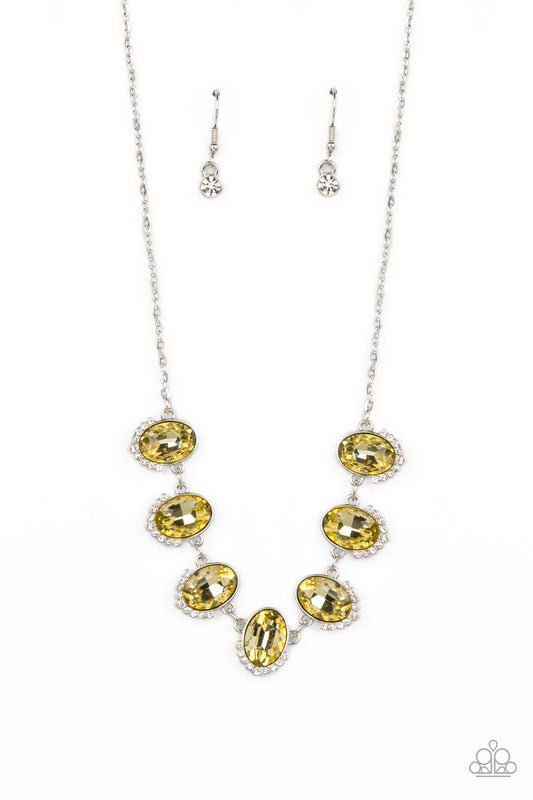 Paparazzi Unleash Your Sparkle Yellow Short Necklace - P2RE-YWXX-097XX