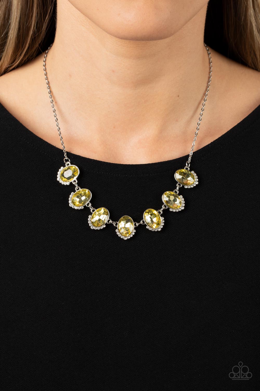 Paparazzi Unleash Your Sparkle Yellow Short Necklace - P2RE-YWXX-097XX