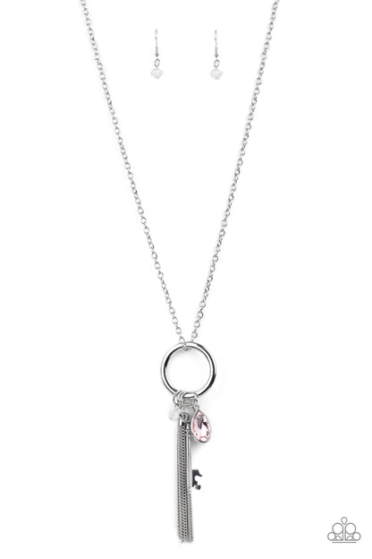 Paparazzi Unlock Your Sparkle Pink Long Necklace