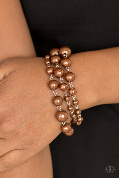 Paparazzi Until The End Of Timeless Brown Clasp Bracelet
