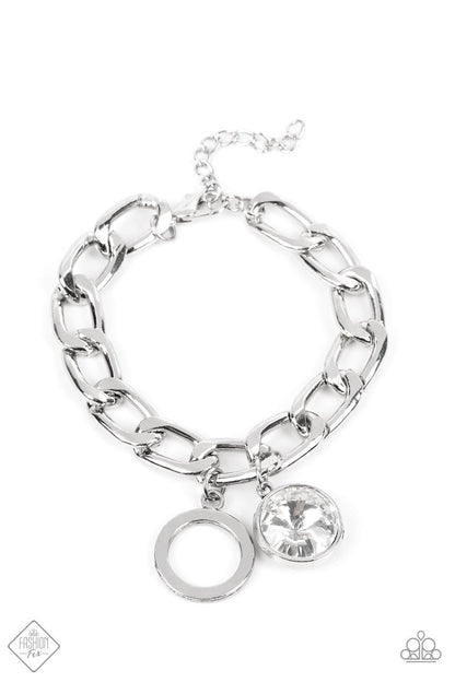 Paparazzi Unyielding Roar White Clasp Bracelet - Fashion Fix Magnificent Musings September 2022 - P9IN-WTXX-028JW