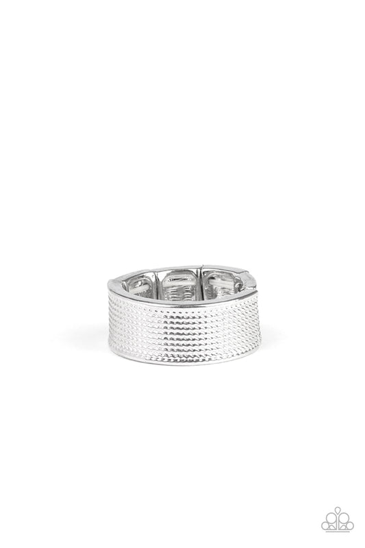 Paparazzi Uppercut Silver Men's Ring - P4MN-URSV-035XX