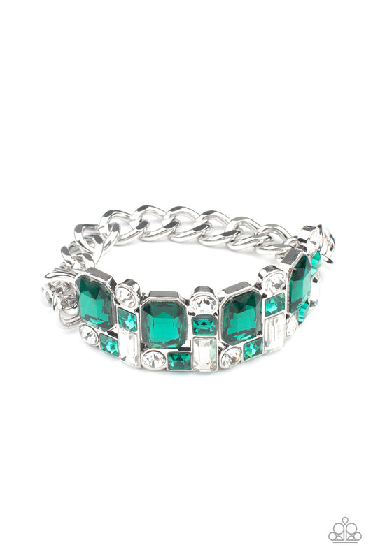 Paparazzi Urban Crest Green Stretch Bracelet - P9RE-GRXX-124XX