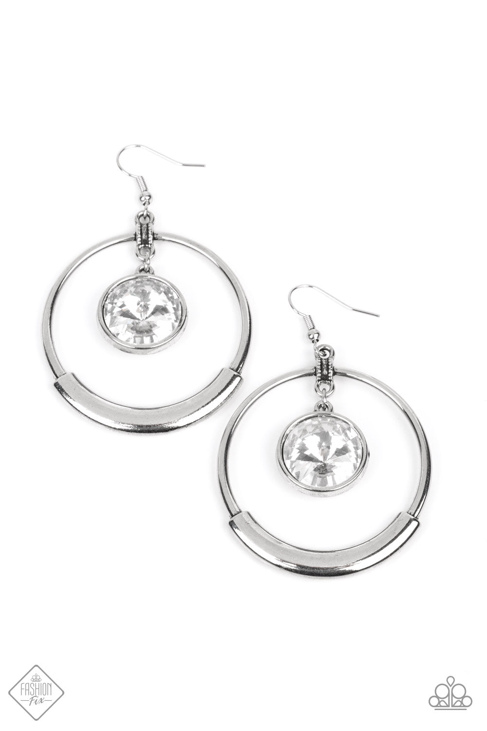 Paparazzi Urban Echo White Post Earrings - Fashion Fix Magnificent Musings September 2022 - P5ST-WTXX-066JW