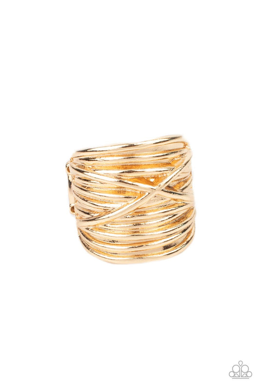Paparazzi Urban Overlap Gold Ring - P4IN-GDXX-057XX