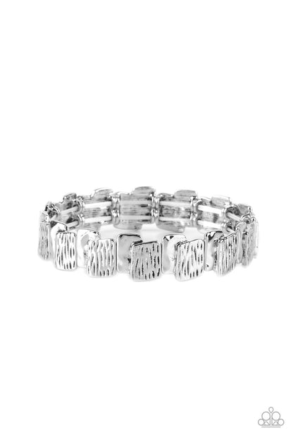 Paparazzi Urban Stackyard Silver Stretch Bracelet - P9BA-SVXX-139XX