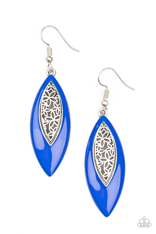 Paparazzi Venetian Vanity Blue Fishhook Earrings - P5WH-BLXX-251XX