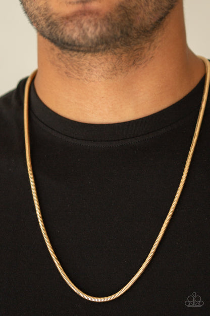 Paparazzi Victory Lap Gold Men's Long Necklace - P2MN-URGD-025XX