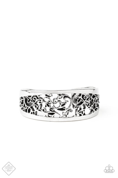 Paparazzi Vine Garden Silver Cuff Bracelet - Fashion Fix Glimpses of Malibu May 2020
