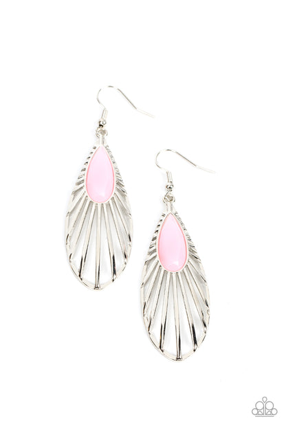 Paparazzi WING-A-Ding-Ding Pink Fishhook Earrings - P5RE-PKXX-242XX