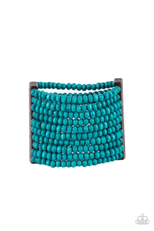 Paparazzi Waikiki Wonderland Blue Stretch Bracelet - P9SE-BLXX-379XX