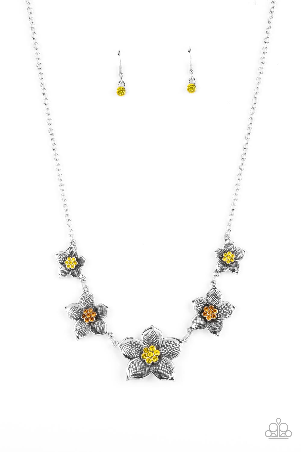 Paparazzi Wallflower Wonderland Yellow Short Necklace - P2RE-YWXX-086XX