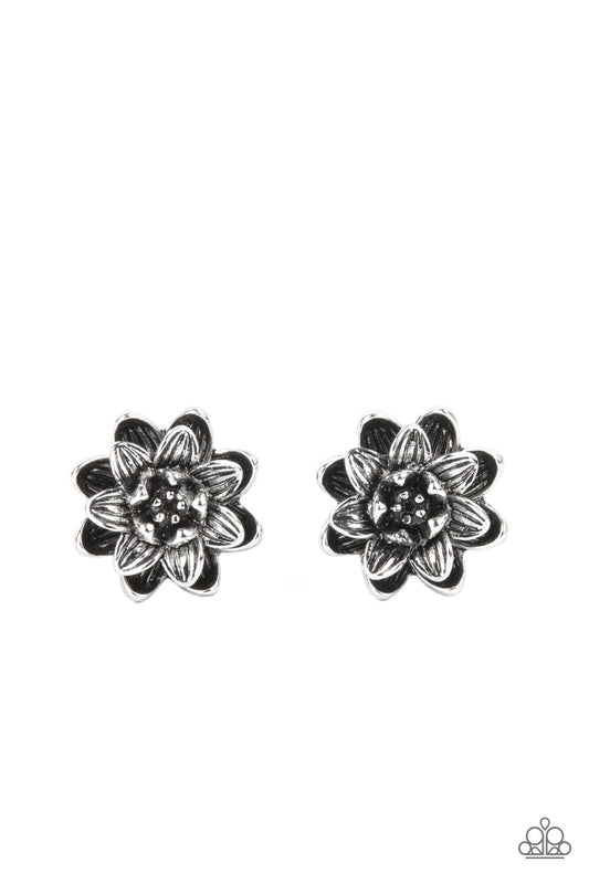 Paparazzi Water Lily Love Silver Post Earrings