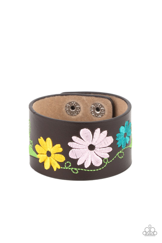 Paparazzi Western Eden Multi Single Wrap Snap Bracelet - P9UR-MTXX-202XX