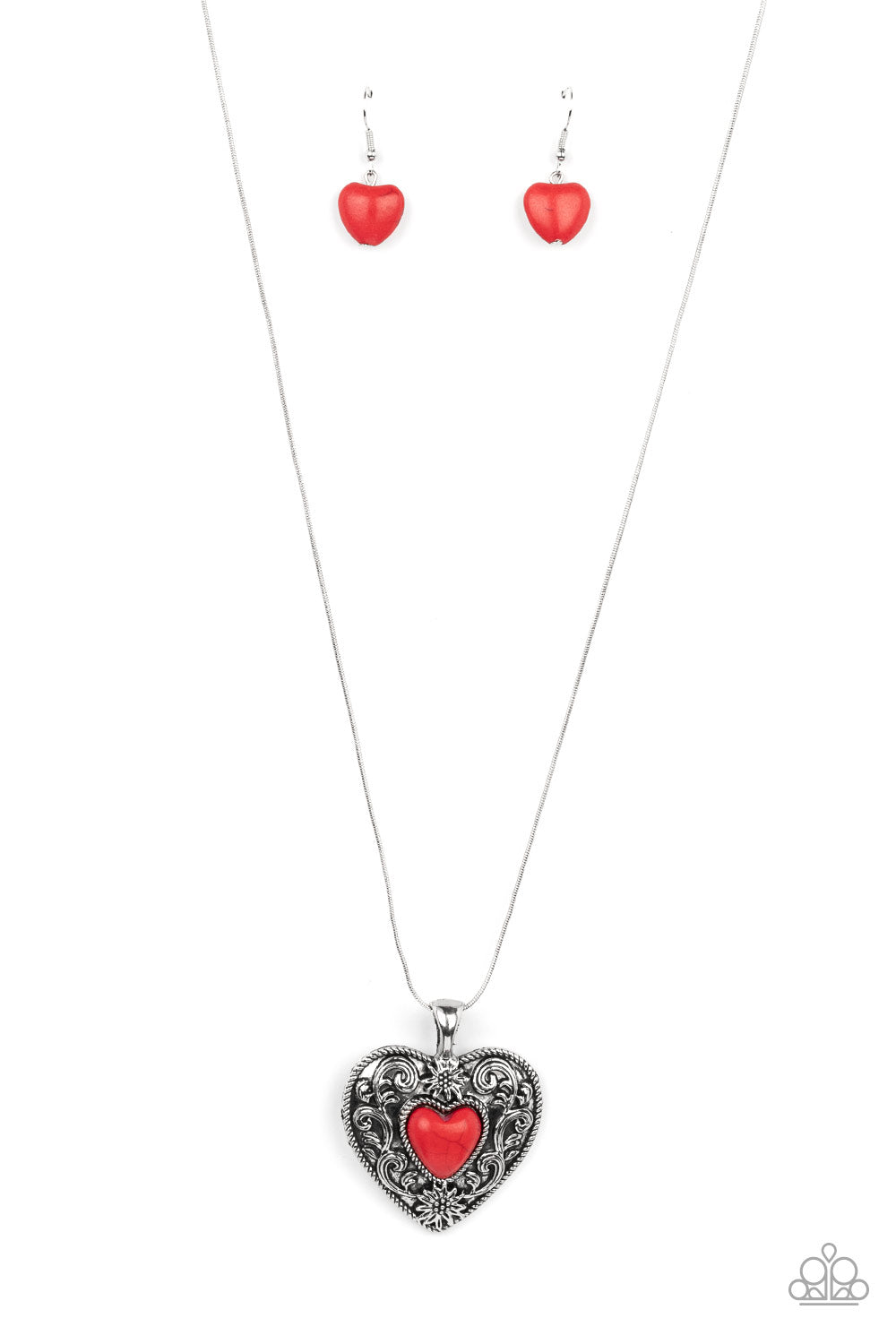 Paparazzi Wholeheartedly Whimsical Red Short Necklace - P2SE-RDXX-323XX