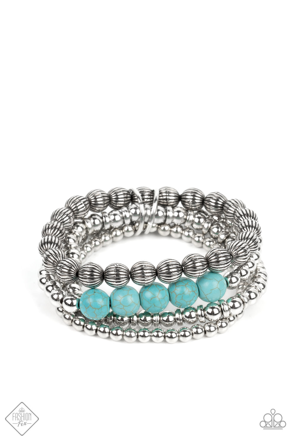 Paparazzi Wildland Wanderer Blue Stretch Bracelet - Fashion Fix Simply Santa Fe September 2022 - P9SE-BLXX-427JM