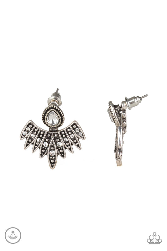 Paparazzi Wing Fling White Jacket Post Earrings - P5PO-WTXX-187XX