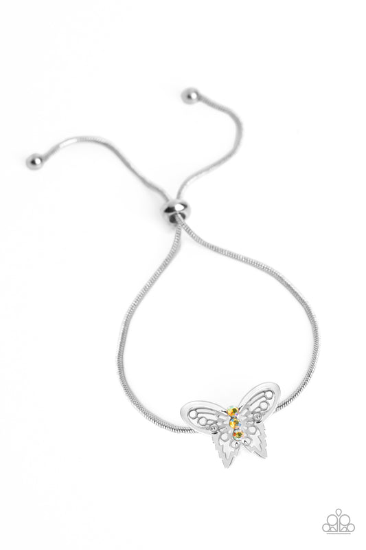 Paparazzi Wings of Wonder Yellow Lariat Bracelet - P9DA-YWXX-028XX