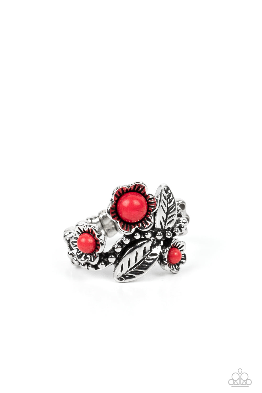 Paparazzi Wonderland Wildflower Red Ring - P4SE-RDXX-174XX