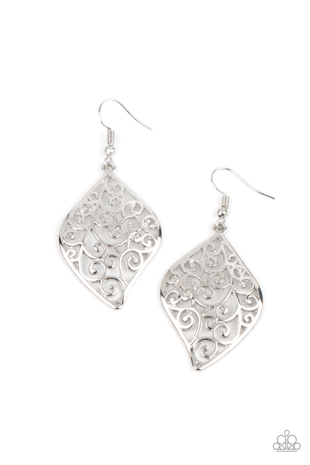 Paparazzi Your Vine or Mine Silver Fishhook Earrings - P5WH-SVXX-229XX