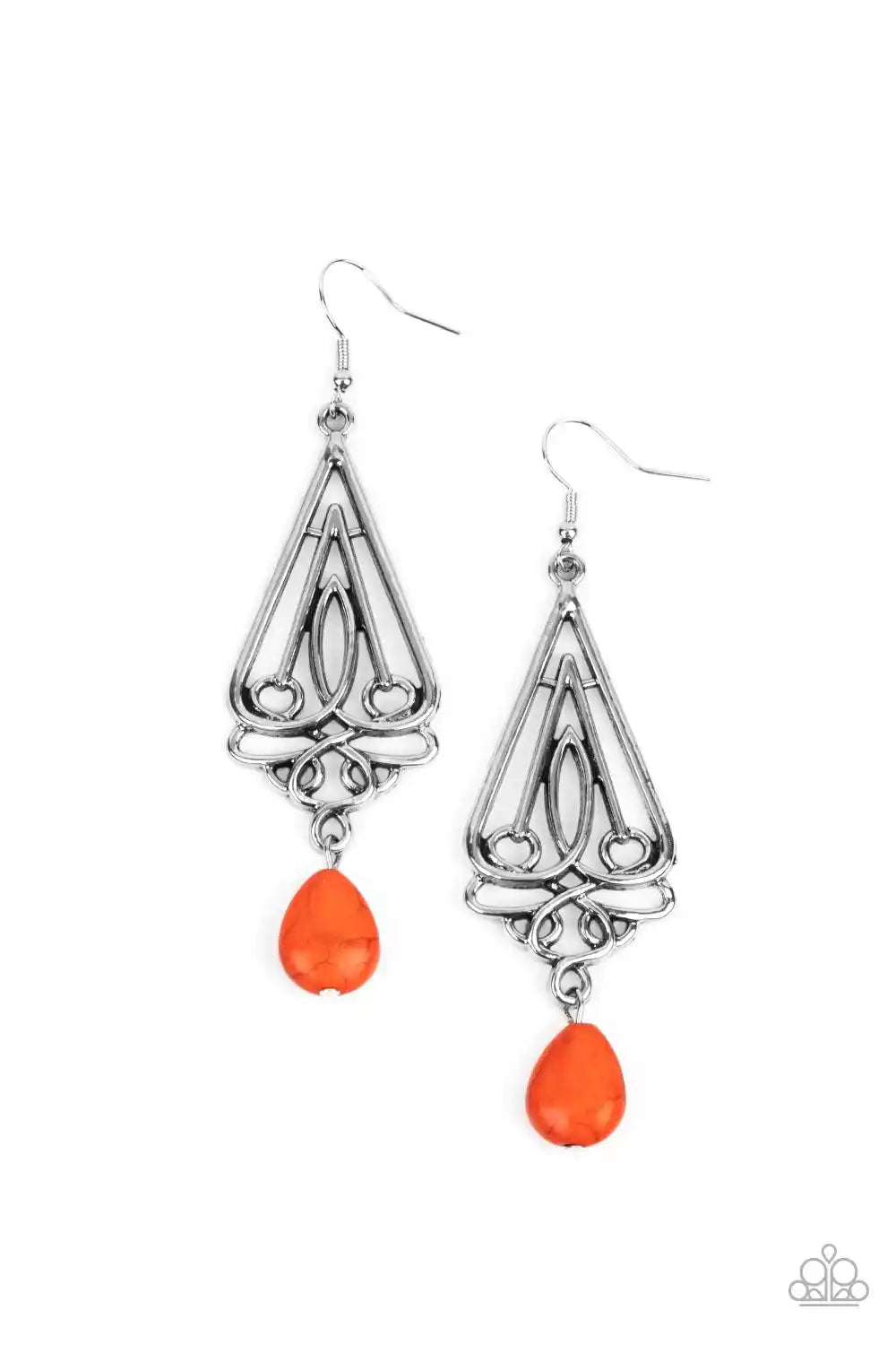 Paparazzi Transcendent Trendsetter Orange Fishhook Earrings - P5SE-OGXX-160XX