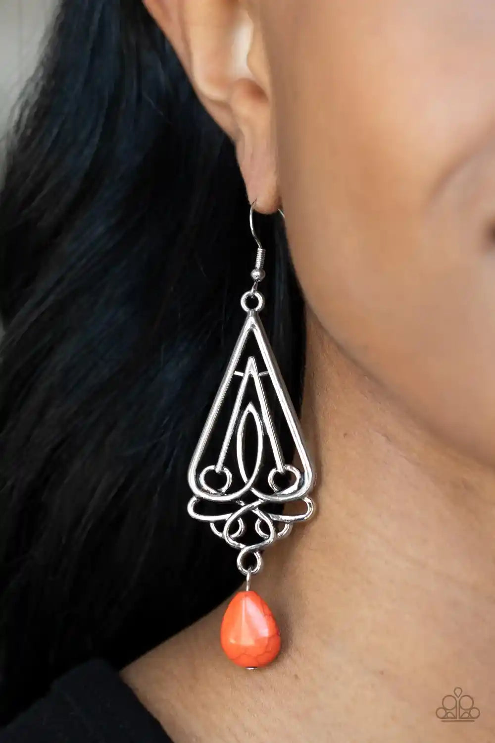 Paparazzi Transcendent Trendsetter Orange Fishhook Earrings - P5SE-OGXX-160XX