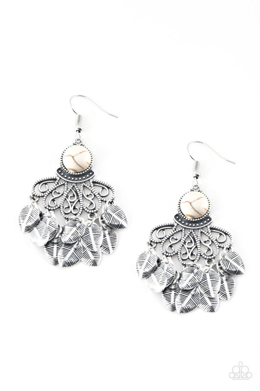 Paparazzi A Bit On The Wildside White Fishhook Earrings