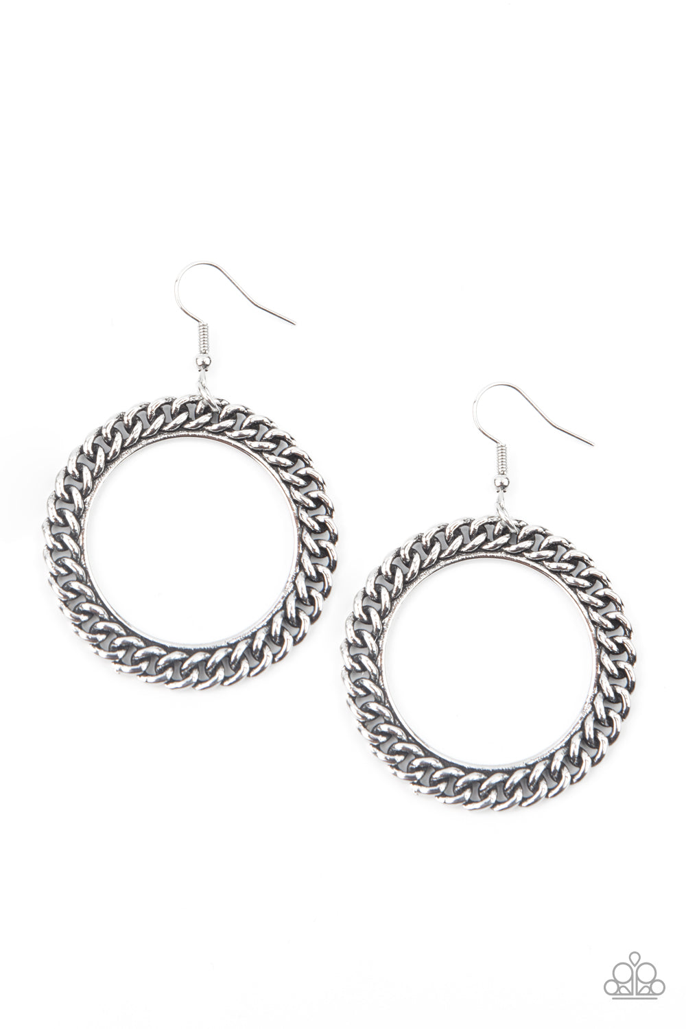 Paparazzi Above The RIMS Silver Fishhook Earrings