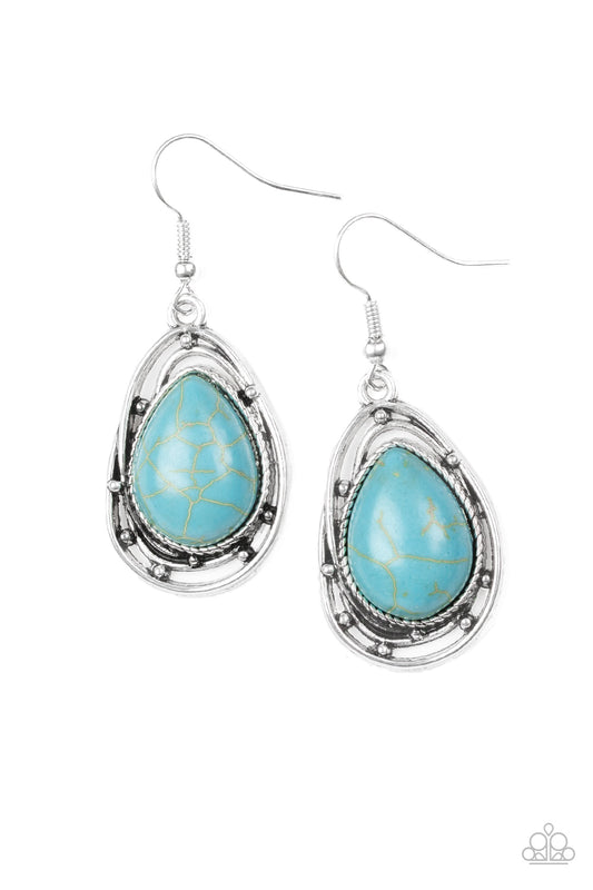 Paparazzi Abstract Anthropology Blue Fishhook Earrings