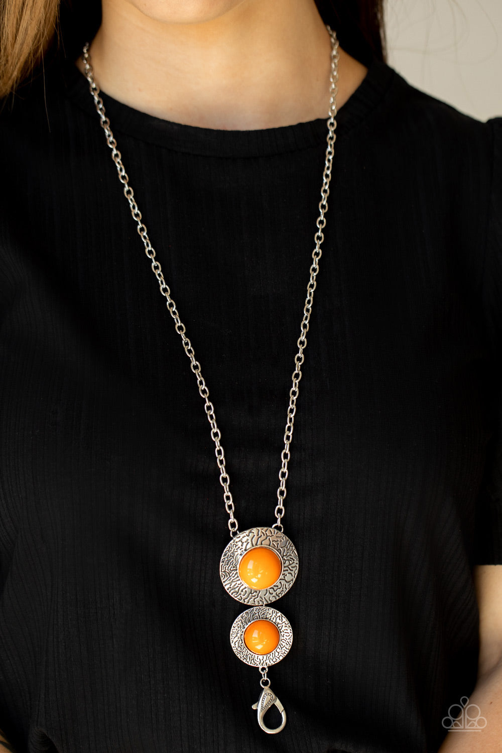 Paparazzi Abstract Artistry Orange Lanyard Long Necklace