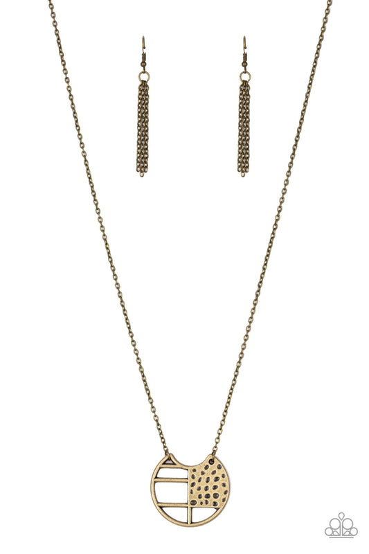 Paparazzi Abstract Aztec Brass Long Necklace