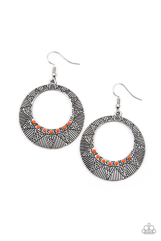 Paparazzi Adobe Dusk Orange Fishhook Earrings