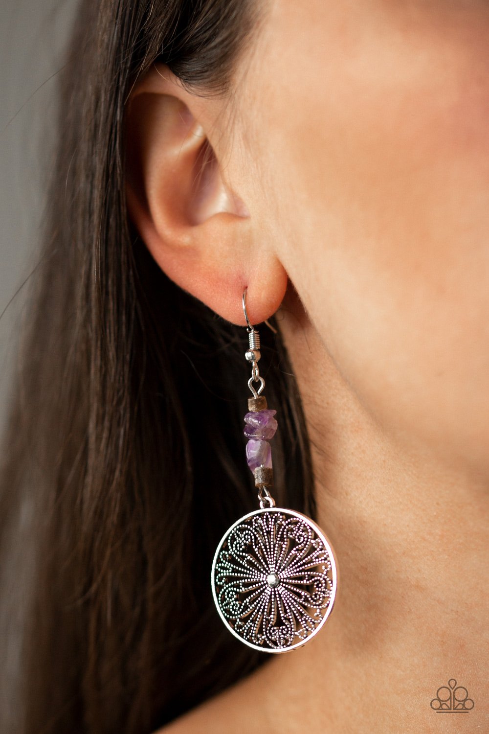 Paparazzi Adobe Dweller Purple Fishhook Earrings