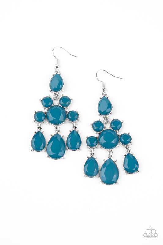 Paparazzi Afterglow Glamour Blue Fishhook Earrings