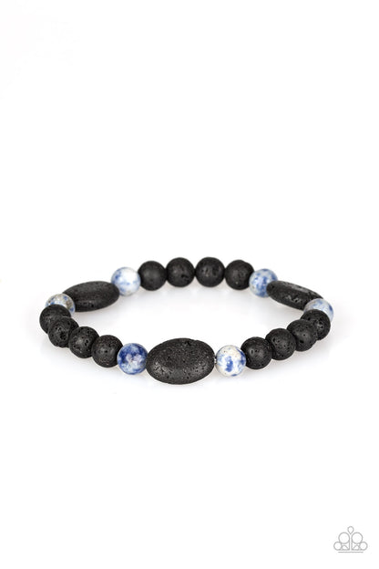 Paparazzi A Hundred and ZEN Percent Blue Stretch Bracelet