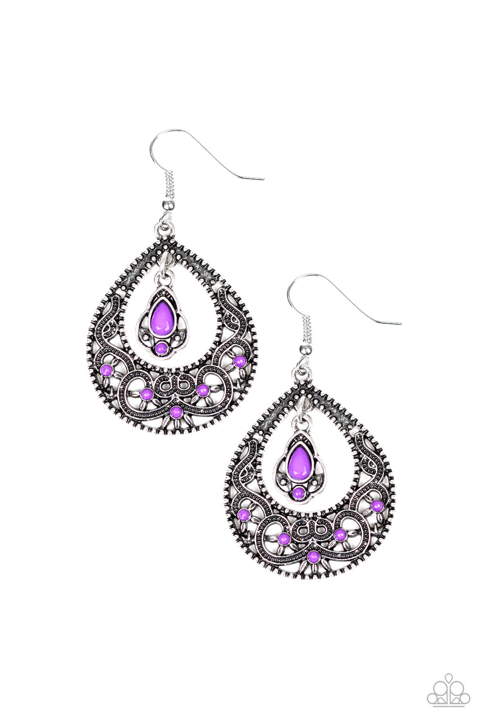 Paparazzi All-Girl Glow Purple Fishhook Earrings