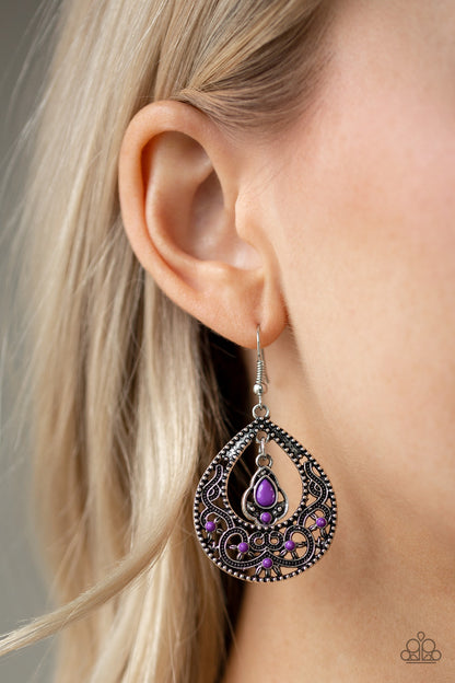 Paparazzi All-Girl Glow Purple Fishhook Earrings