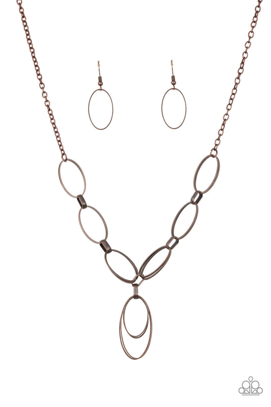 Paparazzi All OVAL Town Copper Short Necklace