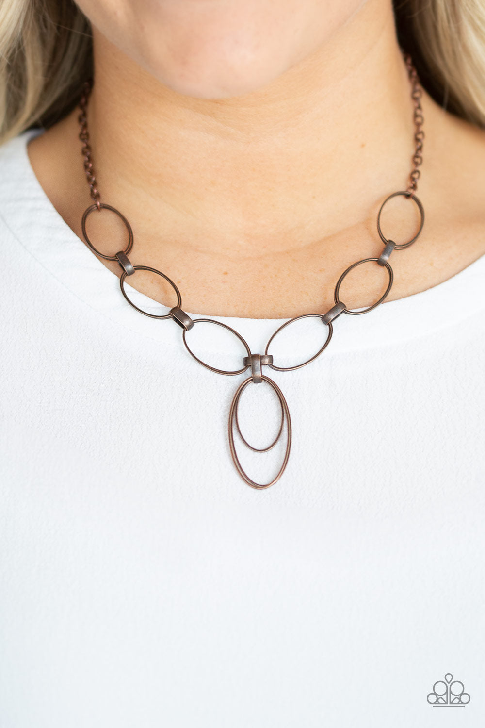 Paparazzi All OVAL Town Copper Short Necklace