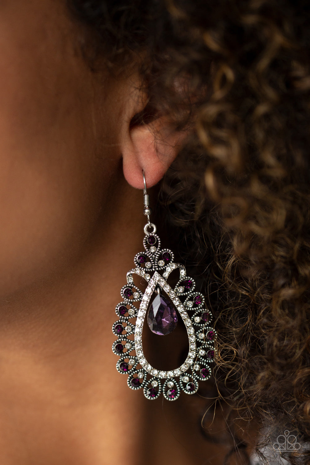 Paparazzi All About Business Purple Fishhook Earrings