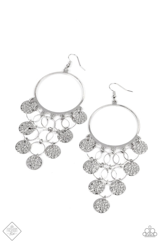 Paparazzi All CHIME High Silver Fishhook Earrings - Fashion Fix Magnificent Musings February 2021
