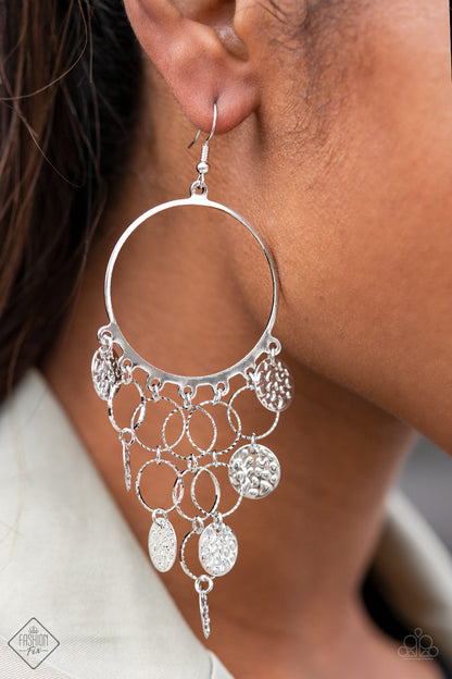 Paparazzi All CHIME High Silver Fishhook Earrings - Fashion Fix Magnificent Musings February 2021