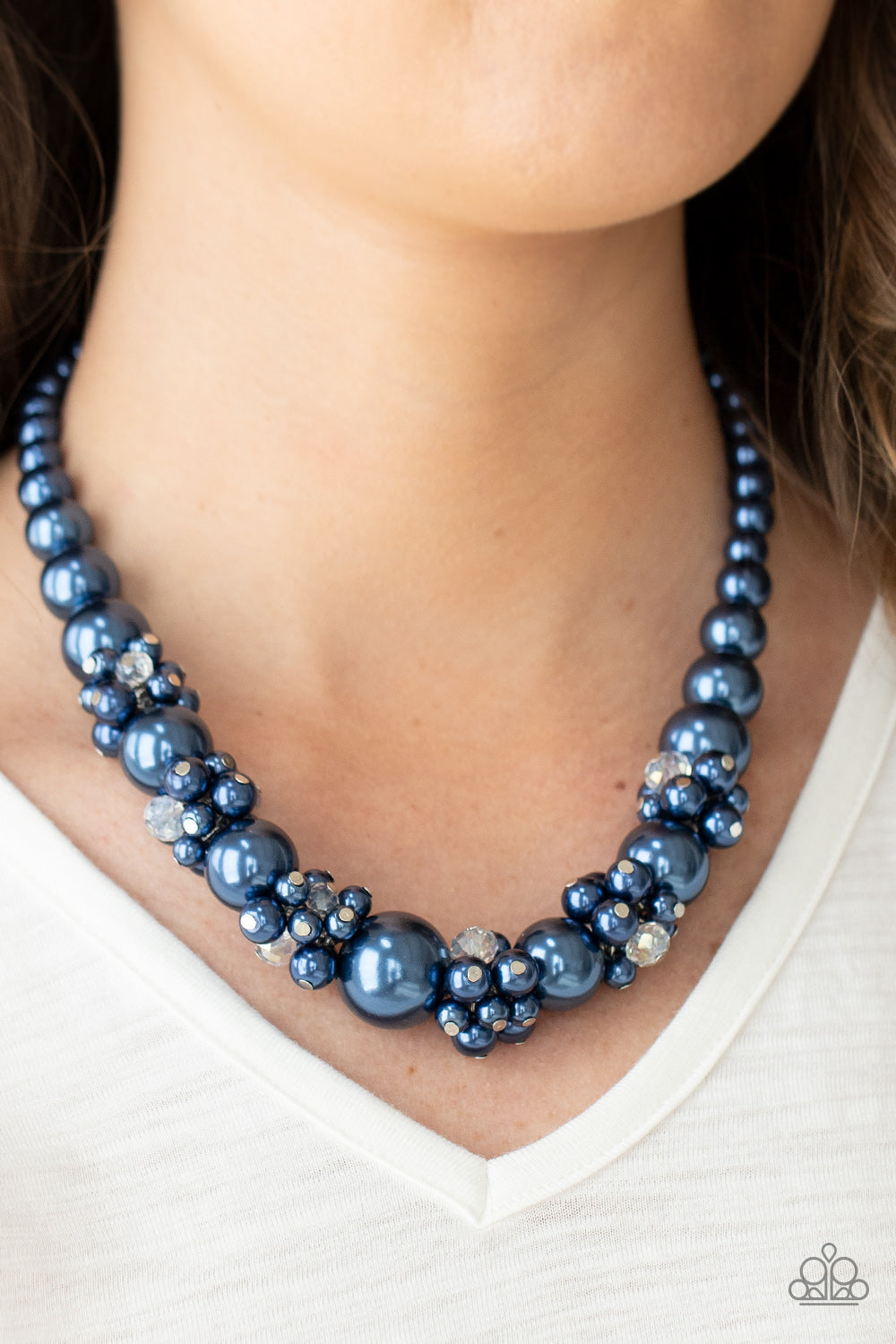 Paparazzi All Dolled UPSCALE Blue Short Necklace
