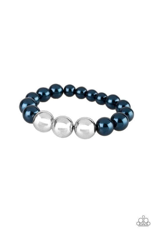 Paparazzi All Dressed UPTOWN Blue Stretch Bracelet