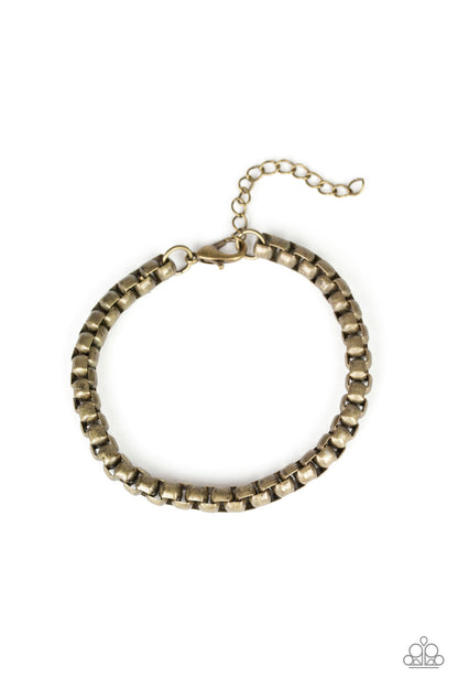 Paparazzi Alley Oop Brass Men's Clasp Bracelet - P9MN-URBR-009XX